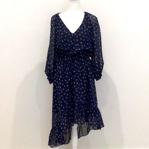 Navy floral Joie Asymmetrical Dress